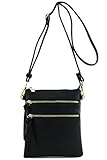 Functional Multi Pocket Crossbody Bag Black