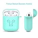 Compatible for AirPods Case with Keychain, Shockproof Protective Premium Silicone Cover Skin for AirPods Charging Case 2 & 1 (Green)