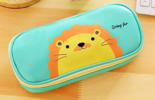 Pencil Case, SuperGear Pen Case Bag Organizer Storage Large Capacity PU Leather Pen Case Holder with Compartments Multi Layer Pen Pouch Portable for Students Stationery with Double Zipper [Green]