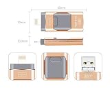 128GB USB Flash Drive OTG for iPhone & iPad&Android&Computer (Gold)