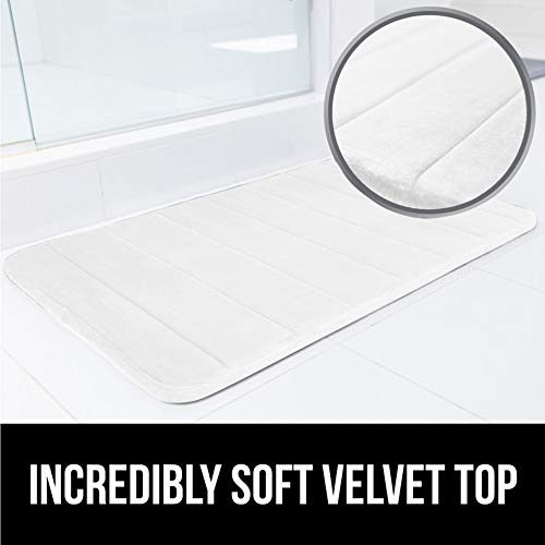 Gorilla Grip Memory Foam Bath Rug, Thick Soft Striped Bathroom Mat