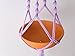 Mkono Colorful Macrame Plant Hanger Indoor Outdoor Hanging Planter Basket Cotton Rope 4 Legs 40 Inch-Purple