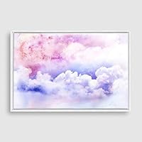 Framed Canvas Wall Art Watercolor Cloud Canvas Prints Home Artwork Decoration for Living Room,Bedroom - 16x24 inches