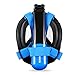 Qwer Octobermoon Original 180°Full View Panoramic Full face Snorkel Mask.with Anti-Fog and Anti-Leak Snorkeling Design,See More Water World with Larger Viewing Area (Black, Large/Extra Large)