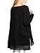 Allegra K Women's Semi-Sheer Panel High Low Hem Loose Tunic Top M Black