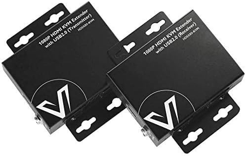 AV Access HDMI KVM USB Extender Over Cat5e/6/6a/7 260ft/80M, 2 USB2.0 Ports, Zero-Latency, Plug and Play, No Driver