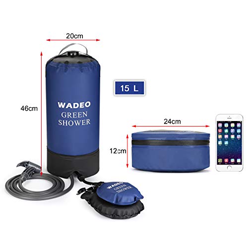 WADEO Camp Shower, Portable Outdoor Camping Shower Bag Pressure Shower