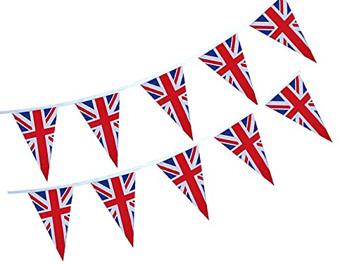 eBoutik - VE Day 8 Meters‎ Long National Great Britain Union Jack Flag Garland - Street Banner Decoration for United Kingdom, Royal Family Events - Patriotic British Themed Bunting