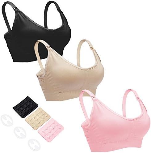 3PACK Womens Nursing Bra Bralette for Maternity and Breastfeeding Seamless Wireless Breathable Sleeping Bra