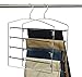 Nature Smile Clothes Pants Hangers 2 Pack Multi Layers Metal Pants Slack Hangers,Floding Hook Non-Slip 4-Tier Swing Arm Pants Hangers Rack Closet Storage Organizer for Trousers Jeans Scarf Skirts