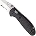 Benchmade - Mini Griptilian 556 EDC Manual Open Folding Knife Made in USA, Drop-Point Blade, Serrated Edge, Satin Finish, Black Handle