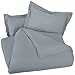 Amazon Basics Lightweight Microfiber 3-Piece Duvet Cover Set with Snap Buttons, King, Dark Grey, Solid