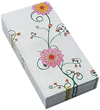 Meioro Cocktail Napkins Disposable Tea Party Paper Napkin with Floral Pattern, Flower Decoupage, Ideal for Wedding Baby Shower Everyday Use, Small Size, 1/8 Fold (Cute Flowers,30 Count)