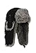 Mad Bomber Cold Weather Aviator Pilots Bomber Hat Black Supplex with Real Grey Rabbit Fur