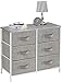 Sorbus Dresser with 6 Drawers - Chest Organizer Unit with Steel Frame Wood Top & Handle Easy Pull Fabric Bins for Clothes - Storage Furniture for Bedroom, Hallway, Living Room, Nursery & Closet