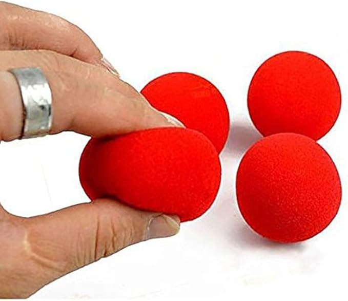 Yjemle 10 Pcs Red Magic Soft Red Sponge Ball Close-Up Classical Street Comedy Small Magical Ball Trick Props (1.77 inch) Magic Supplies