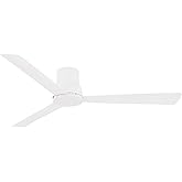 Minka-Aire F874-WHF Simple Flush 60" Outdoor Hugger Ceiling Fan with Remote Control in Flat White Finish
