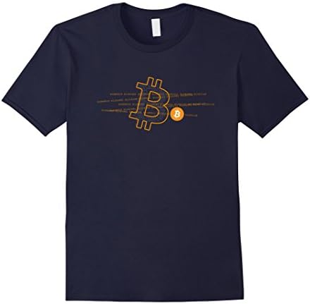 Mens Bitcoin Logo Cool Cryptocurrency T-Shirt XL Navy