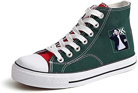 Monsta X Shoes Patchwork Canvas Shoes Leisure High Shoes Vogue Sneakers Comfortable Lacing Shoes