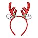 Bicolor Christmas Headband for Women Xmas Antlers Headwear Accessories-Deer Angel Wings Santa Claus Caps Snowflake Headbands Decorations for Festival Holiday Party Cosplay (Holly flower)