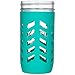 JarJackets Silicone Mason Jar Protector Sleeve - Fits Ball, Kerr 24oz (1.5 pint) Wide-Mouth Jars | Package of 1 (Lagoon)
