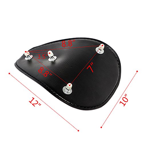 Senkauto Motorcycle Leather Cushion Spring Bracket Bobber Solo Seat for Harley Chopper Suzuki Yamaha Honda