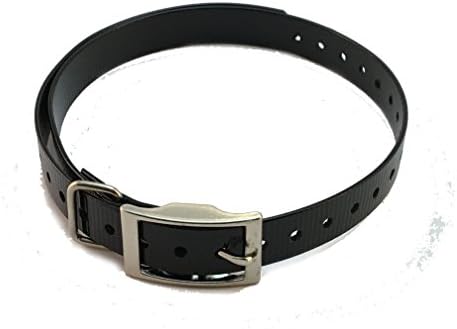 E Collar Einstein Compatible 1" Square Buckle High Flex Black Waterproof Dog Strap For Garm