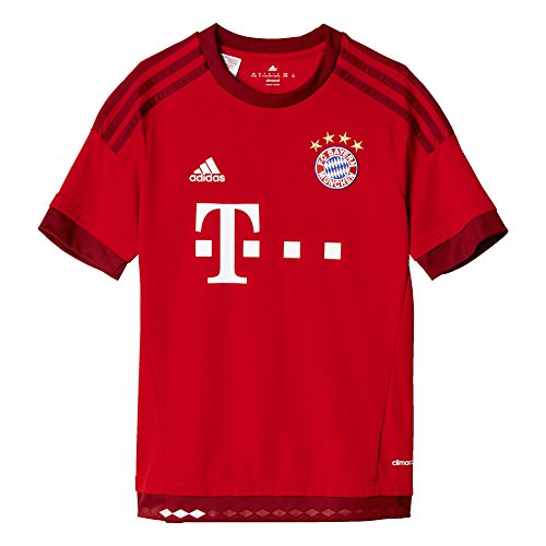 adidas Boys Soccer FC Bayern Home Jersey (Red/Maroon) (X-Large)