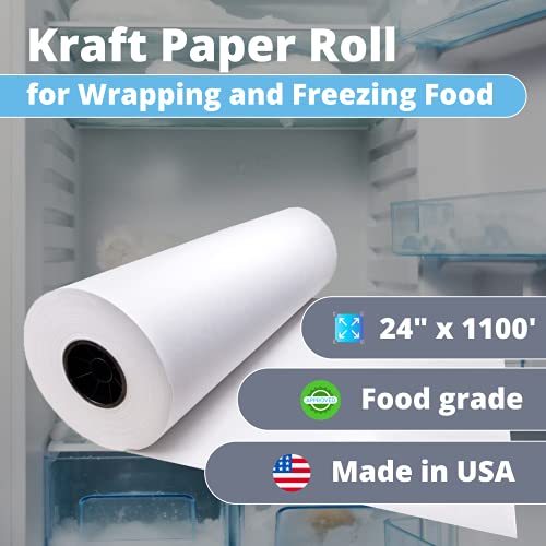 IDL Packaging 24" x 1100' Freezer Paper Roll for Meat and Fish