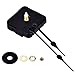 Black 2 Hands Quartz Clock Movement DIY, 6/25 Inch Maximum Dial Thickness, 17/25 Inch Total Shaft Length