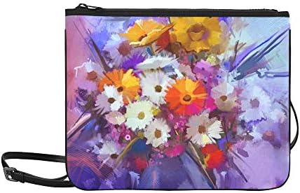 Oil Painting Flowers Vase Hand Paint Custom High-grade Nylon Slim Clutch Bag Cross-body Bag Shoulder Bag