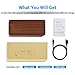 BlaCOG Digital Alarm Clock with Wooden Desk LED Time, Week, Date/Month/Year and Temperature Display, Battery/USB Powered, 3 Alarm Settings, Adjustable Brightness Brown/Orange