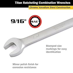 Titan Tools - Sae Ratcheting Wrench 9/16