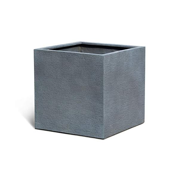 VAPLANTO® Pflanzkübel Cube 50 Stein Grau Quadratisch * 50 x 50 x 50 cm * 10 Jahre Garantie