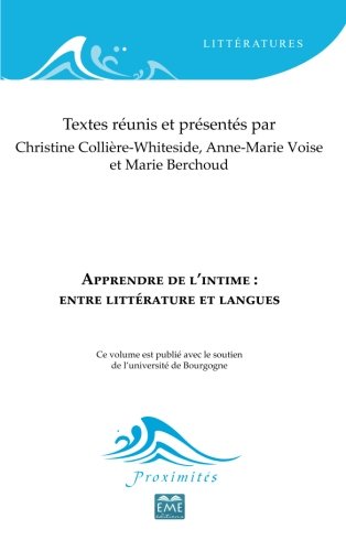 Apprendre De Lintime Entre Littérature Et Langues French Edition - 