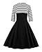 KILLREAL Women's Half Sleeved Elegant Striped Business Casual Cocktail Dress