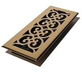 Decor Grates SPH412 4-Inch by 12-Inch Scroll Floor Register, Polished Brass Finish