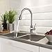 HOMY Kitchen Faucets with Pull Down Sprayer, SUS304 Stainless Steel Brushed Nickel, Hot & Cold Water Kitchen Sink Faucet with Two-function Nozzle, Single Handle Kitchen Faucet with Sprayer