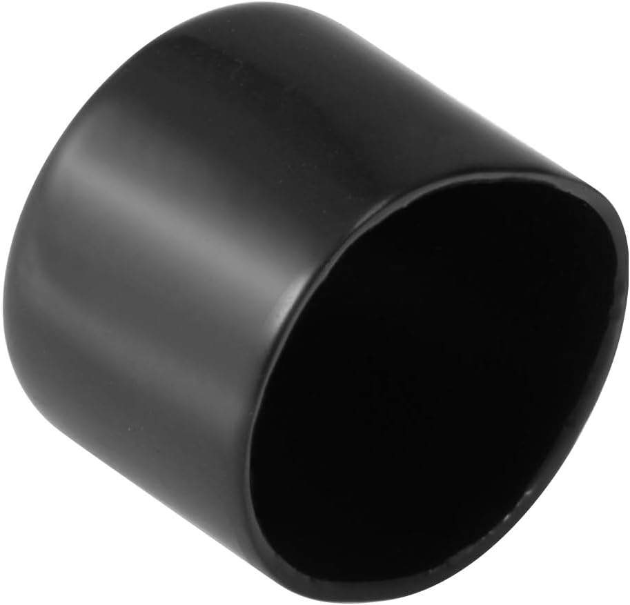 MACHSWON 4pcs Black Rubber Round End Caps, 40mm ID, Vinyl Thread Protectors for Screws, Tubes, Cables, Wires