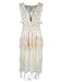 Anna-Kaci Womens Vintage Lace Gatsby 1920s Cocktail Dress with Crochet Vest