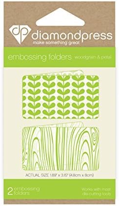 Diamond Press Woodgrain and Petal Embossing Folder, Clear by Diamond Press