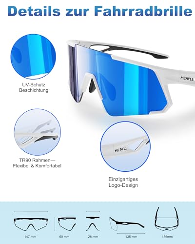 Cycling Glasses Men Quick Glasses Women UV400 Sunglasses Protective Glasses TR90 Frame with Adjustable Nose Wings & Temple MTB Sports Glasses Running Glasses Sunglasses for Bicycle Fishing Ebike