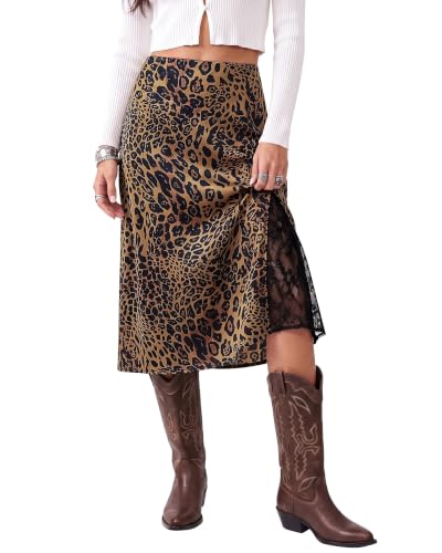 luvamia Satin Skirt Women Skirts for Women Midi Length Slip… at Amazon
