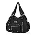 Hynes Victory Multi Front Pockets Shoulder Bags (Black)
