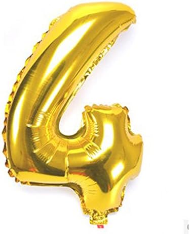 32 inches large Gold Silver Number Foil Balloons Digit air Ballons Birthday Party Wedding Decor Air Baloons Event Party Supplies Gold 4