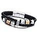 Jstyle Stainless Stee Braided Leather Bracelet for Men Rope Magnetic-Clasp 7.5 Inch