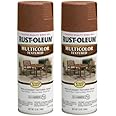 Rust-Oleum 239122 Stops Rust Multi-Color Textured Spray Paint, 12 Ounce (Pack of 2), Rustic Umber