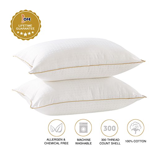 Lofe Adjustable Side Sleeper Pillow Hotel Collection - Goose Down Alternative Pillow 2 pack - Hypoallergenic Hospital Bunk Bed Pillow for Stomach Sleeping Queen Size