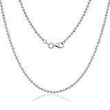 Italian Sterling Silver 2mm Diamond-Cut Moon-Bead Chain 16"