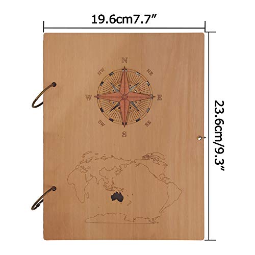 Schliersee Photo Album 4x6 Wooden Columbus's Voyage Cover Vintage Photo Book Hold 120 Photos - Thumbnail 2
